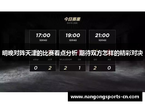 明晚对阵天津的比赛看点分析 期待双方怎样的精彩对决